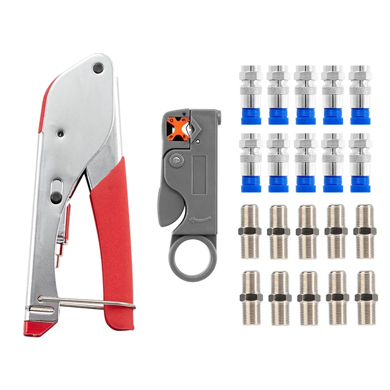 Stripper and Crimper Tool Combination Suitable for Rg59 Rg6 F Coaxial Cable Crimper