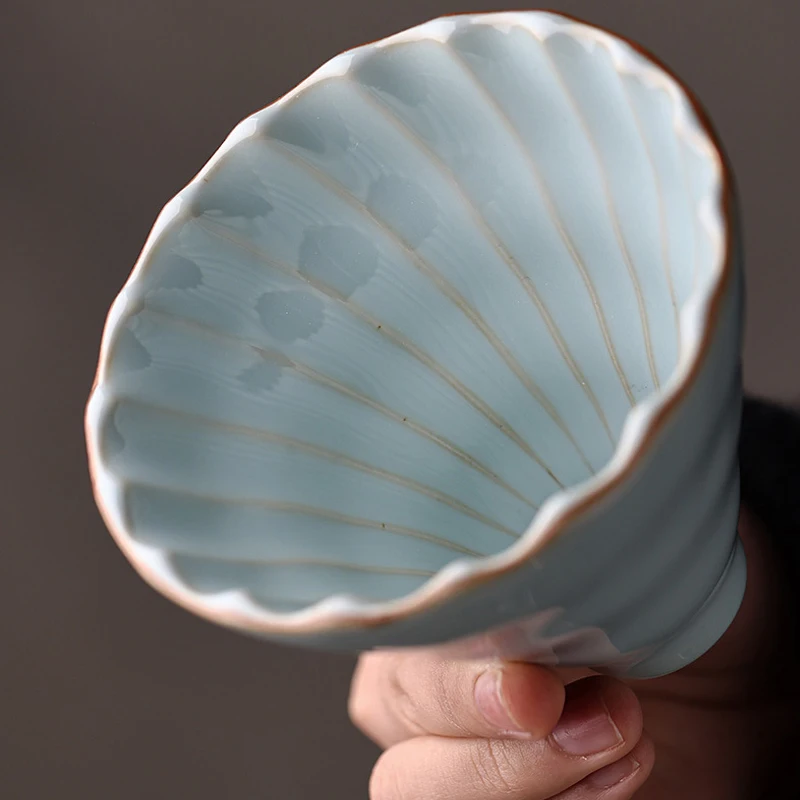 Ceramic Coffee Filter Cup Conical Hand-Brewed Coffee Filter Cup Single Hole Threaded Filter Cup