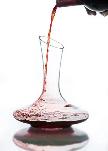STOCK hotsale handmade Slant Rim 1800ml Crystal Glass Wine carafe Decanter