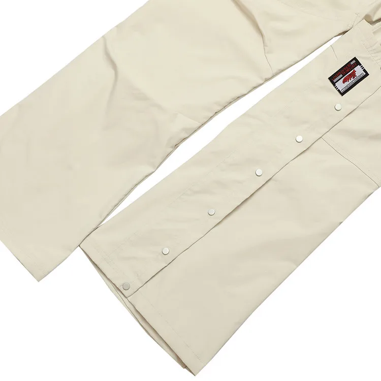HOt Custom Black Blank Nylon Cargo Pants Men Hip Hop Style Straight Tactical Flared Pants