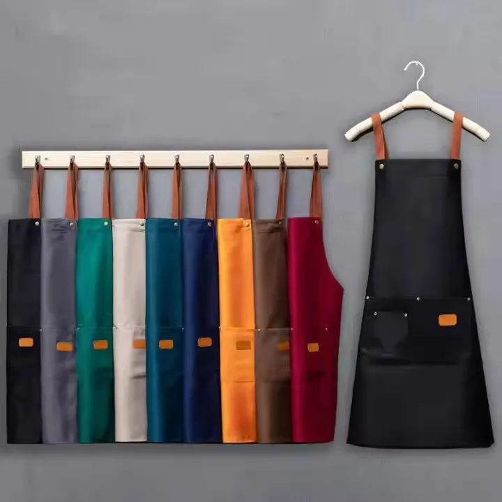 Sale Custom Apron Canvas Oil-Proof Canvas Apron Waterproof Canvas Restaurant Waterproof Apron