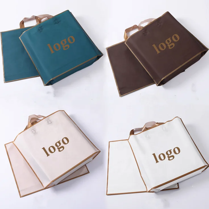 Custom Printed Logo Clothes Shopping Poly PE Plastic Shopping Bag With Handle