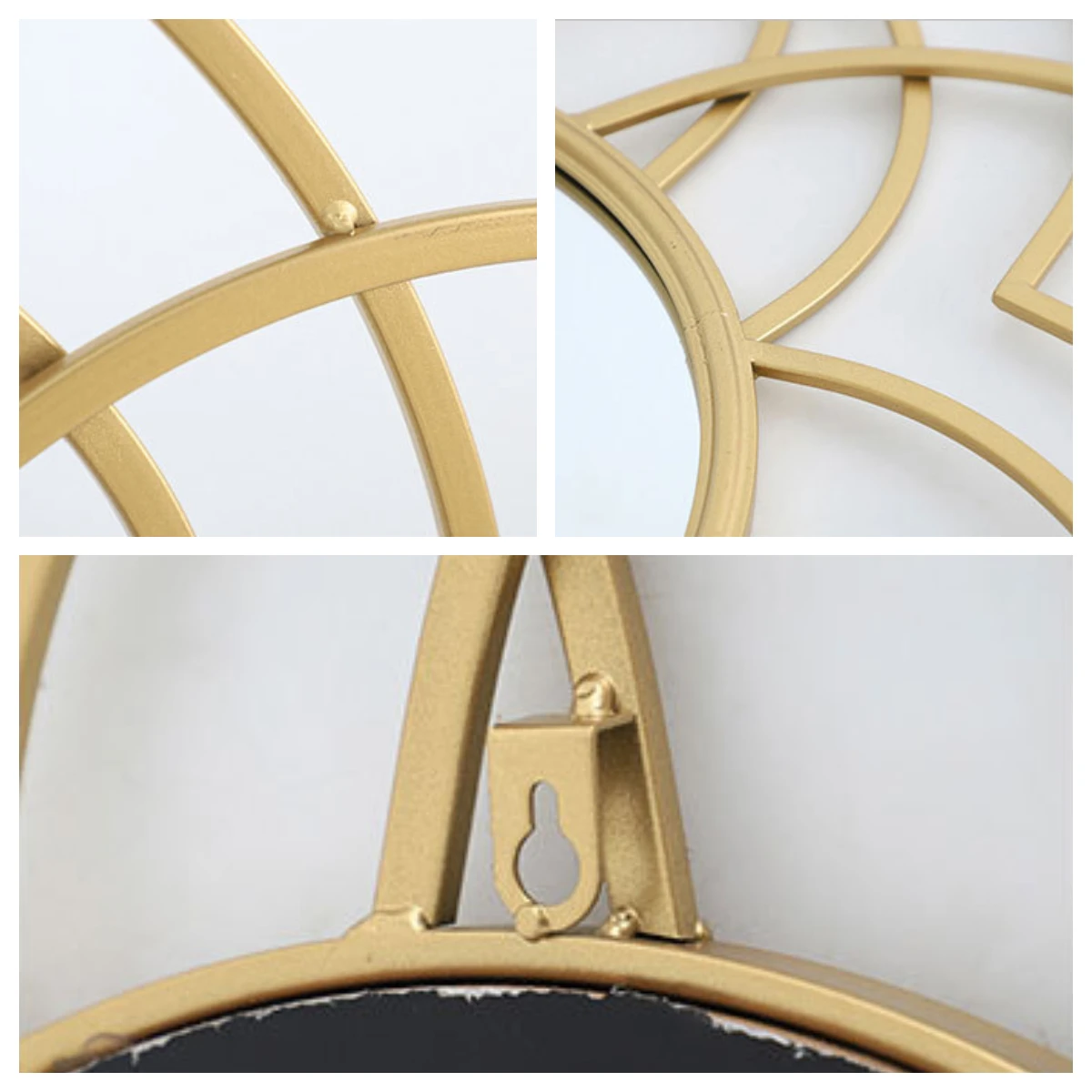 Modern European Style Iron Flower Decorative Metal Wall Hanging Mirror