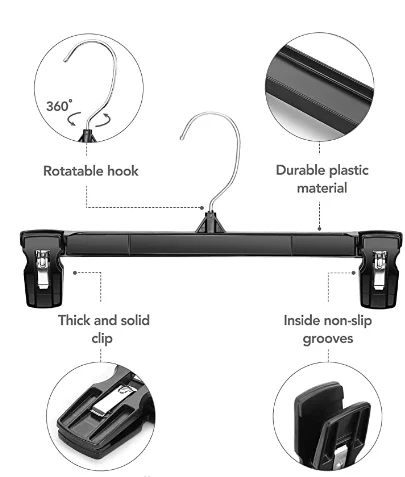 Hangon Plastic with Notches Shirt Hangers Plastic Hanger  Adjustable Clips
