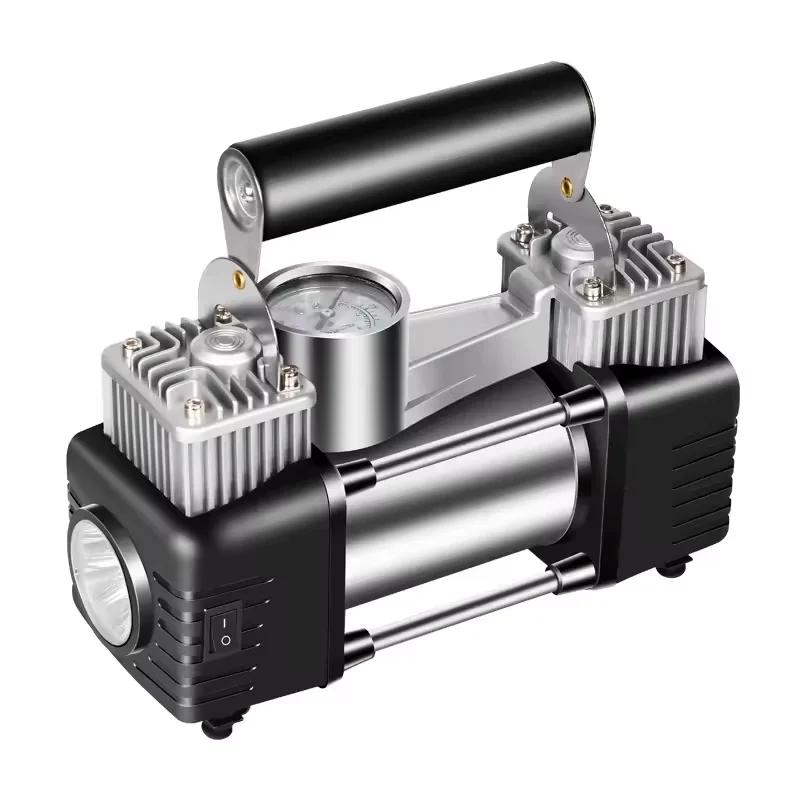 Heavy Duty 12V Portable Mini Electric Air Pump Car Air Compressor Tyre Inflator 2 Cylinder Tire Inflators