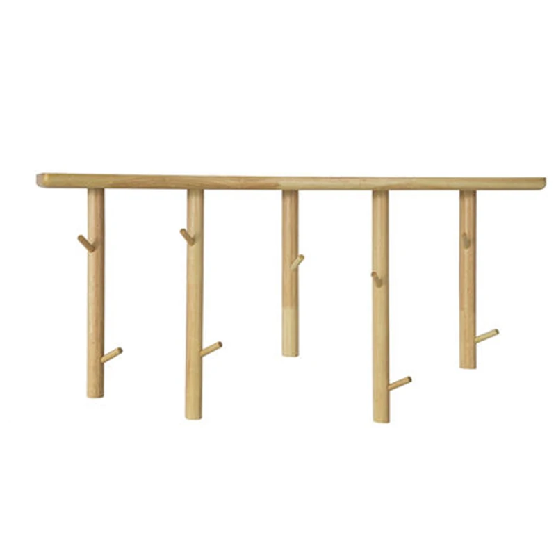 Настенный стеллаж для пальто из натурального бамбука с