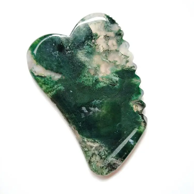 HY Gems 100% Natural Jade Guasha Private Label Scraping xiuyan jade Amethyst Green Jade Gua Sha Tools for Face Body Skincare