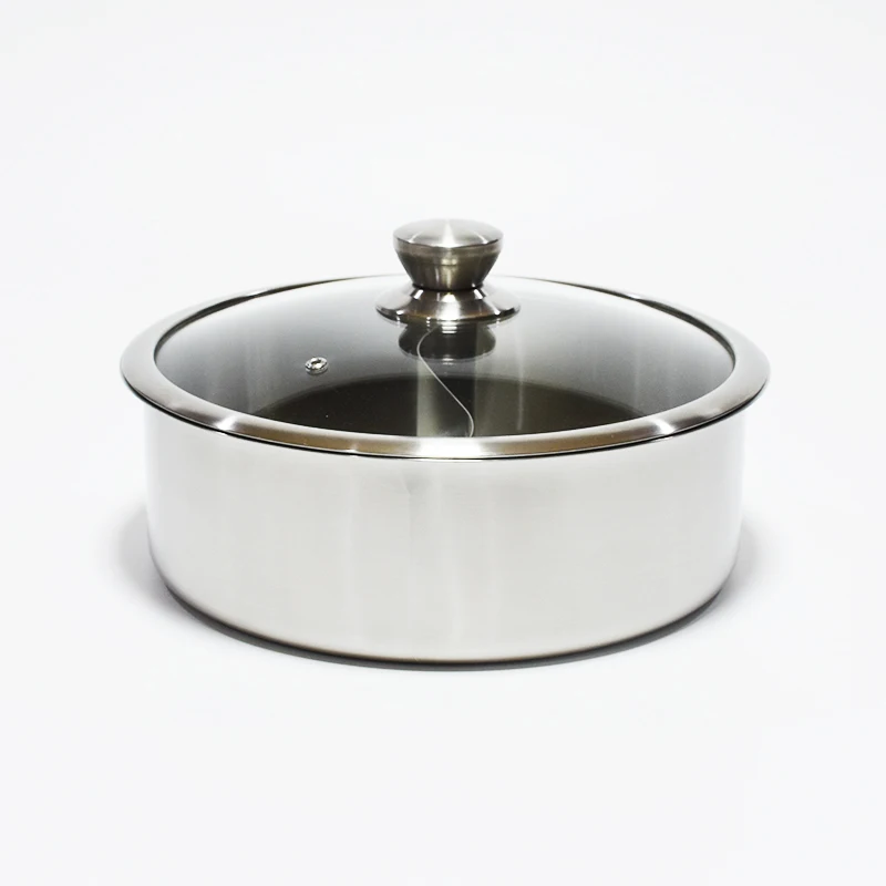Wholesale Food Warmer Hot Pot Stainless Steel 2 Compartments Hot Pot Cooking Pot With Divider
