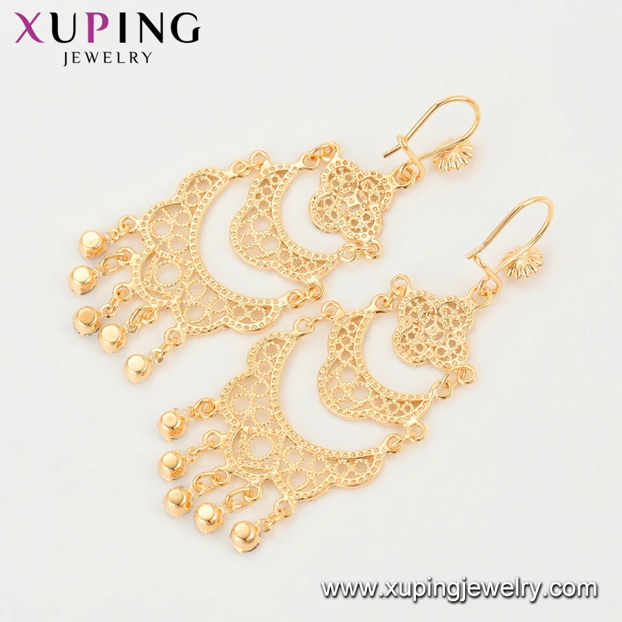 
99526 Xuping 24k gold plated Drop Dangle Earrings,Party Wear copper Fashion Jewelry big chandbali earrings with zircon 