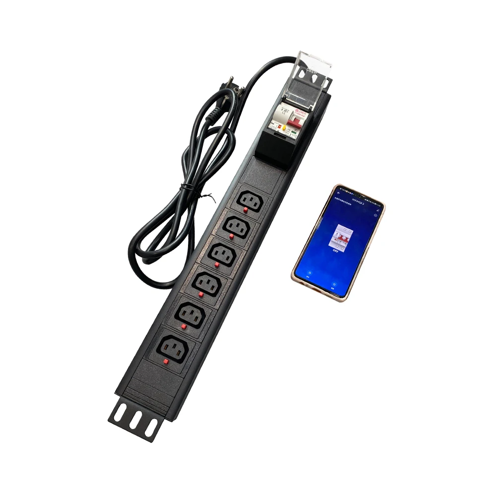 Новый 19 дюймов 1.5U 6 способ IEC C13 из алюминиевого сплава Wi-Fi БРП розетка для работы в Интернете данные Центр