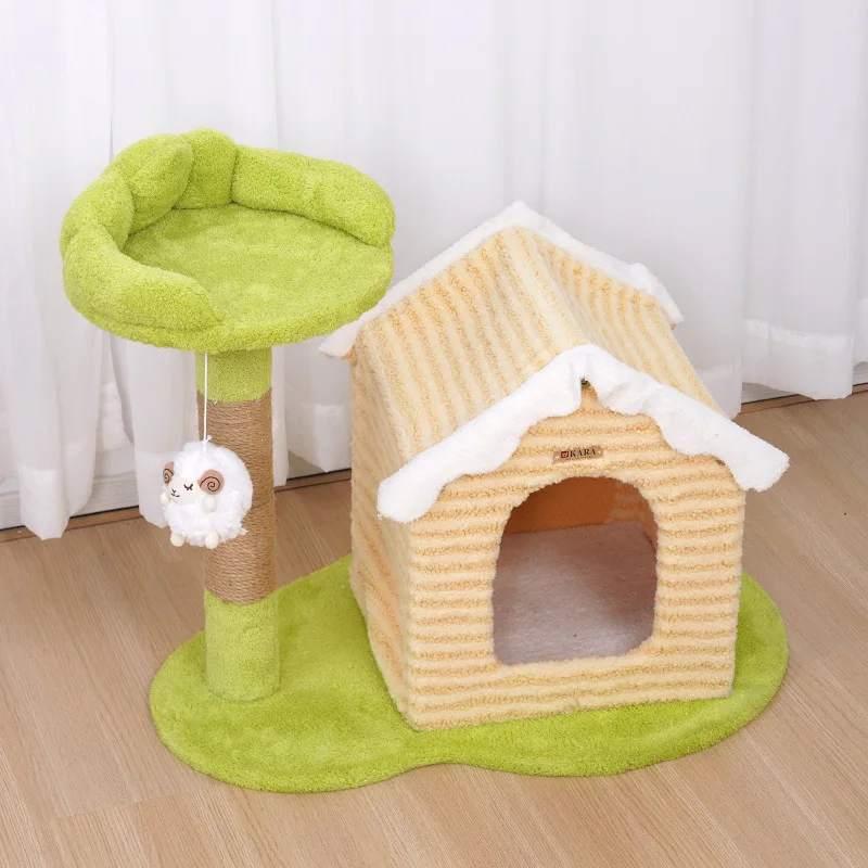 Manufacturer Wholesale Sisal Short Plush Warm Cat Tree House