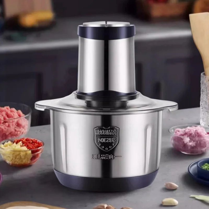 Дешевая многофункциональная маленькая Мясорубка 2-скоростная мясорубка бытовая мини 2l 3l электрическая из нержавеющей стали
