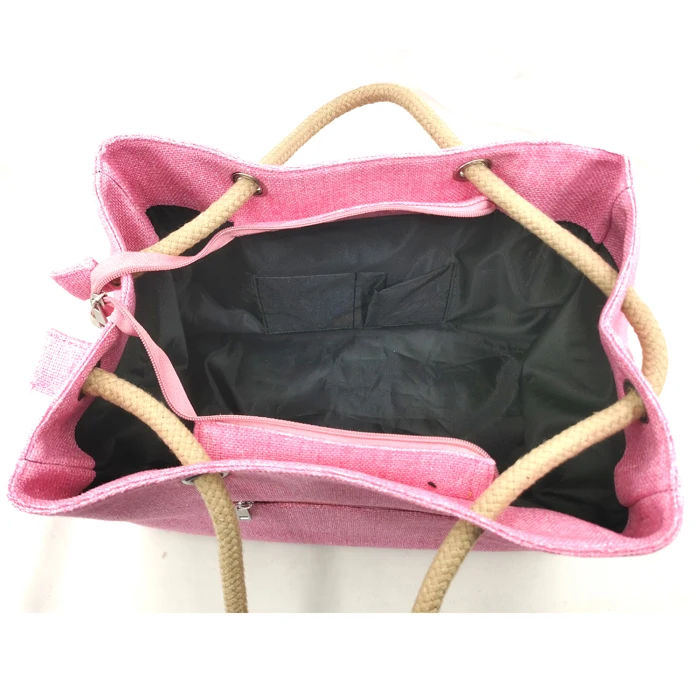 
Hot Sale Jute Handbag Women Bags Fashion Jute Tote Bag with cotton rope Handle 