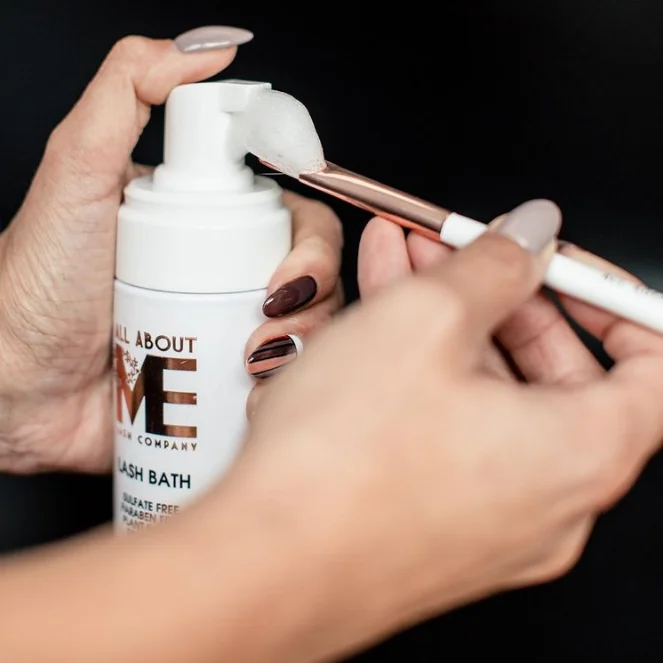 Oil & Tear Free Vegan Eyelash Extension Shampoo Safe Custom Private Logo Lash Bath With Eyelash Cleaner Brushes