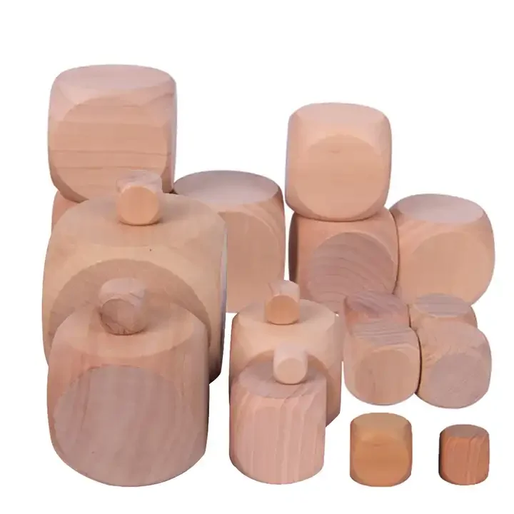 Custom Wooden Dice Sculpture for Club Party Family DIY Games  wholesale unfinished wood blocks round corner 1-10cm wooden dice
