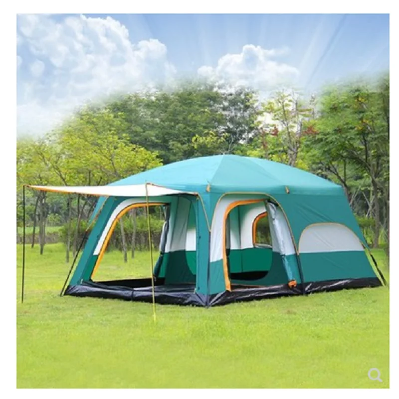 European 8 12 persons 430*305*210cm two room large luxury wind resistant family carpas de waterproof outdoor camping tent