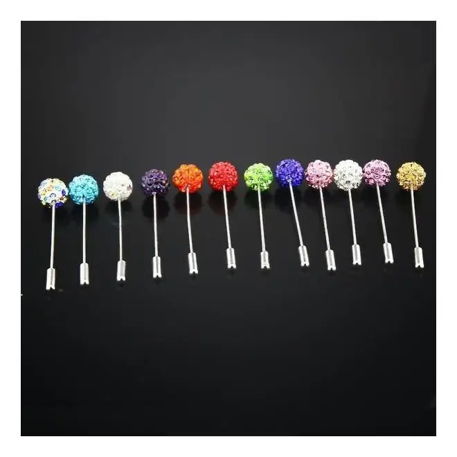 
Jewelry Brooches Pins Wheel Crystal Designer Brooches And Pins Safety Head Round Crystal Ball Scarf Pin Wedding Accessories 