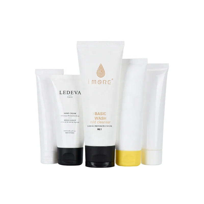 Custom Packaging Eco-friendly Plastic Cosmetic Tube 50ml Face Wash Cream Soft Tubes with Flip Top Cap