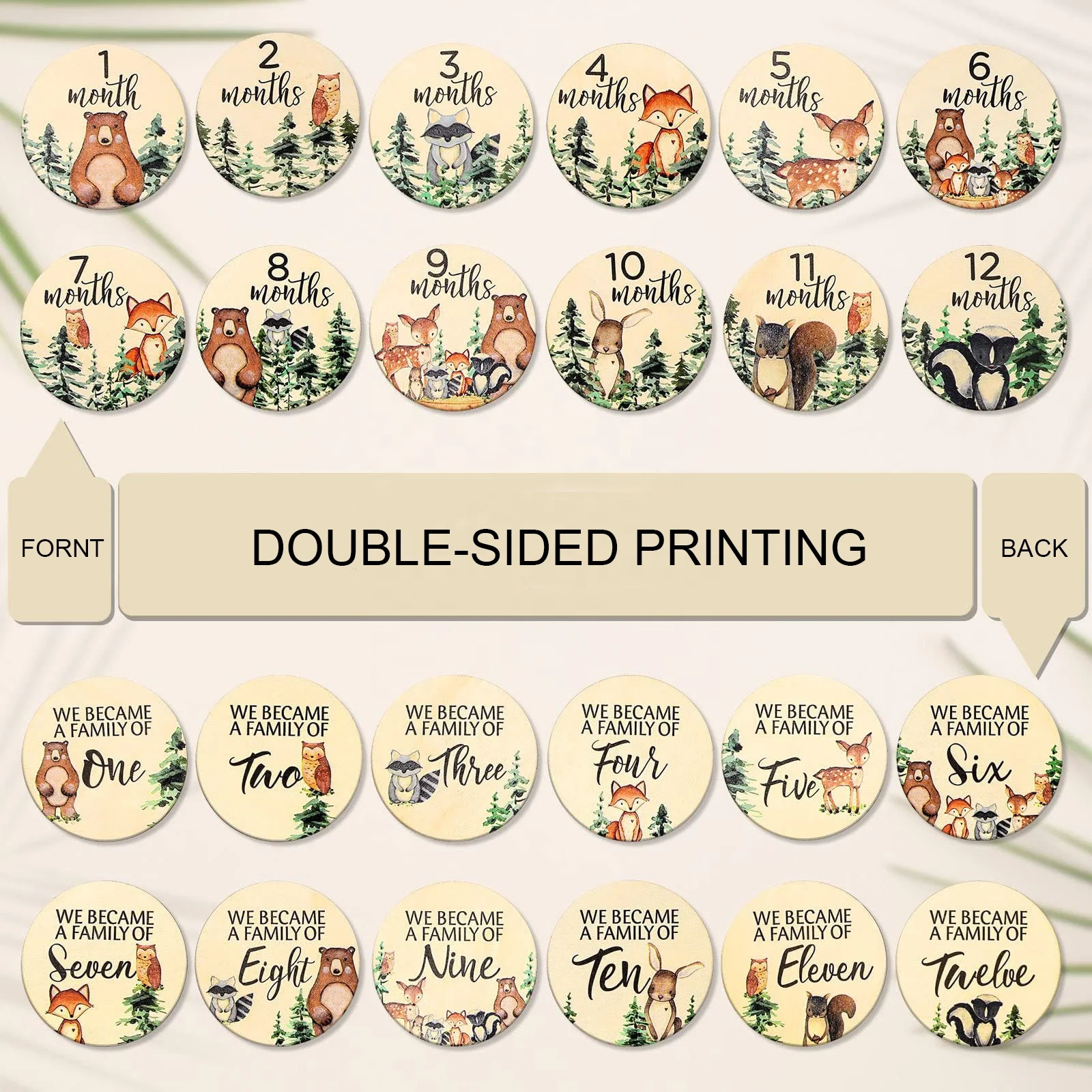 Decoration Europe Pine Wood Folk Art Painted Wooden Swing Tags For Essential Oil Letters Yk Milestone Baby Milestone CardsCards