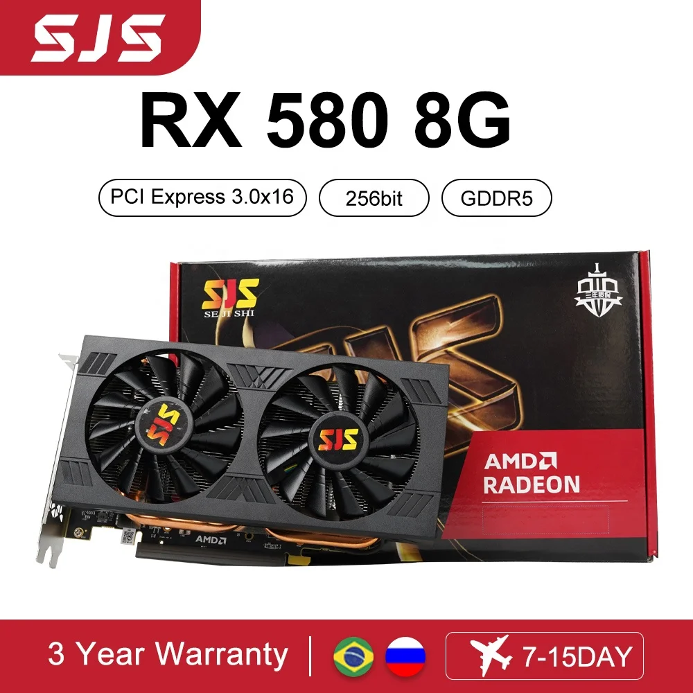 Лидер продаж новая игровая видеокарта RX580 Radeon 8 Гб 256 бит GDDR5 AMD GPU для игрового ПК графические