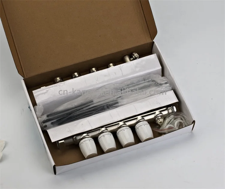 2-12Ways Stainless Steel Water Distributor Separator Manifold Mixing Pipes Manifold Floor Heating Radiator Manifold