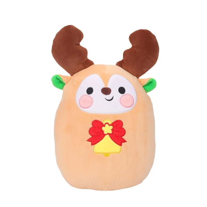 Cute design christmas throw plush animal shaped pillow santa elf christmas snowman black cat stuffed christmas plush doll