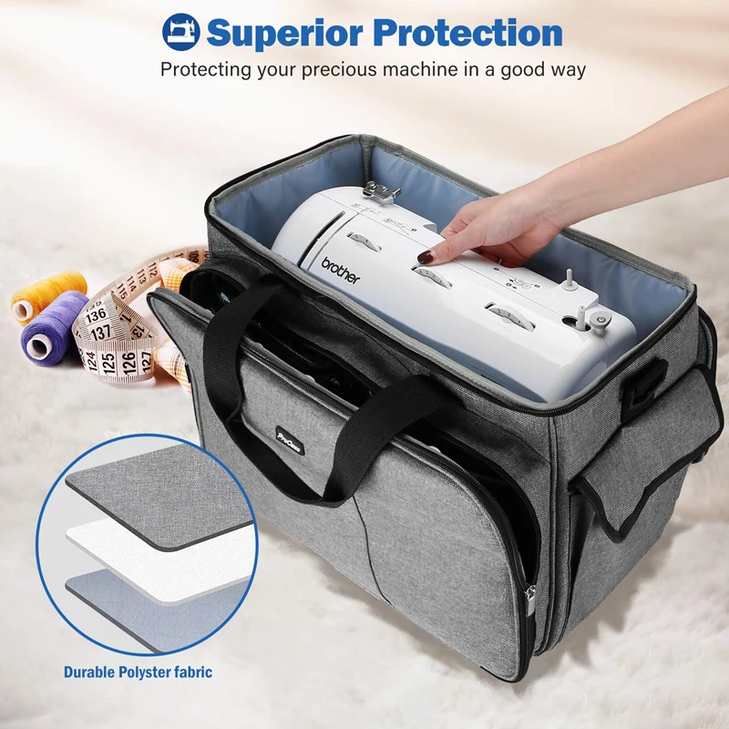 Universal Sewing machine Carrying Case Tote Bag for Most Standard Size Sewing Machine Brother