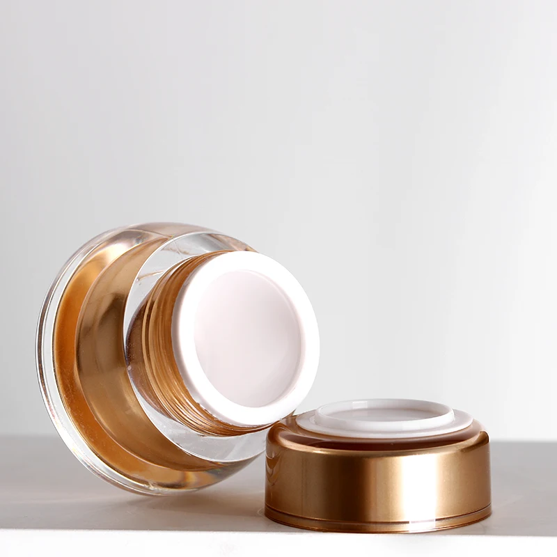 8g round nail gel gold opaque screw cap lid pink strong plastic jars for packaging