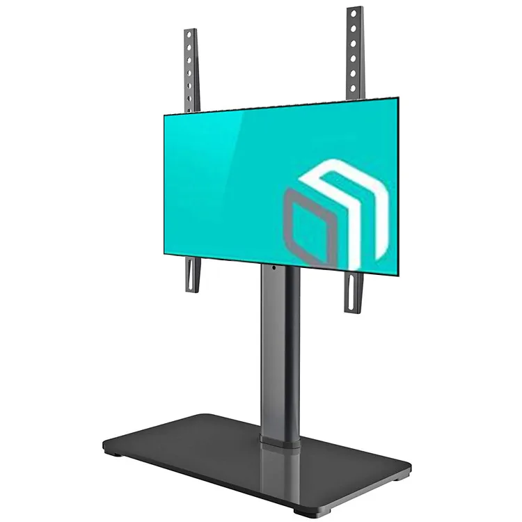 Desk Tempered Glass Base TV Mount Stand Desktop Table Monitor Glass Flat Panel LCD TV Stand