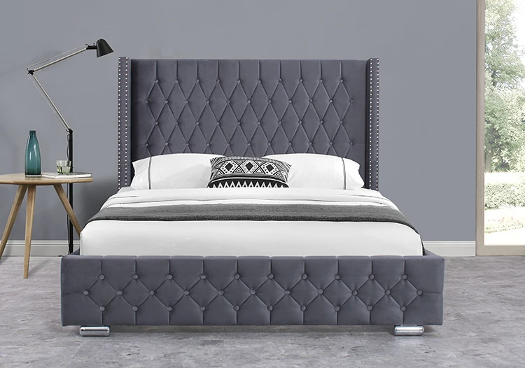 Willsoon modern king size upholstered lift storage bed frame design furniture ottoman bett metal leg bed frame