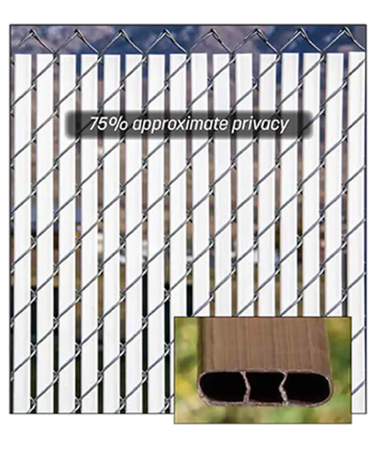 Privacy Chain Link Fence with PVC Tape Noodle Link Polyethylene Slats Visual Blockage Privacy Fence with Metal Frame