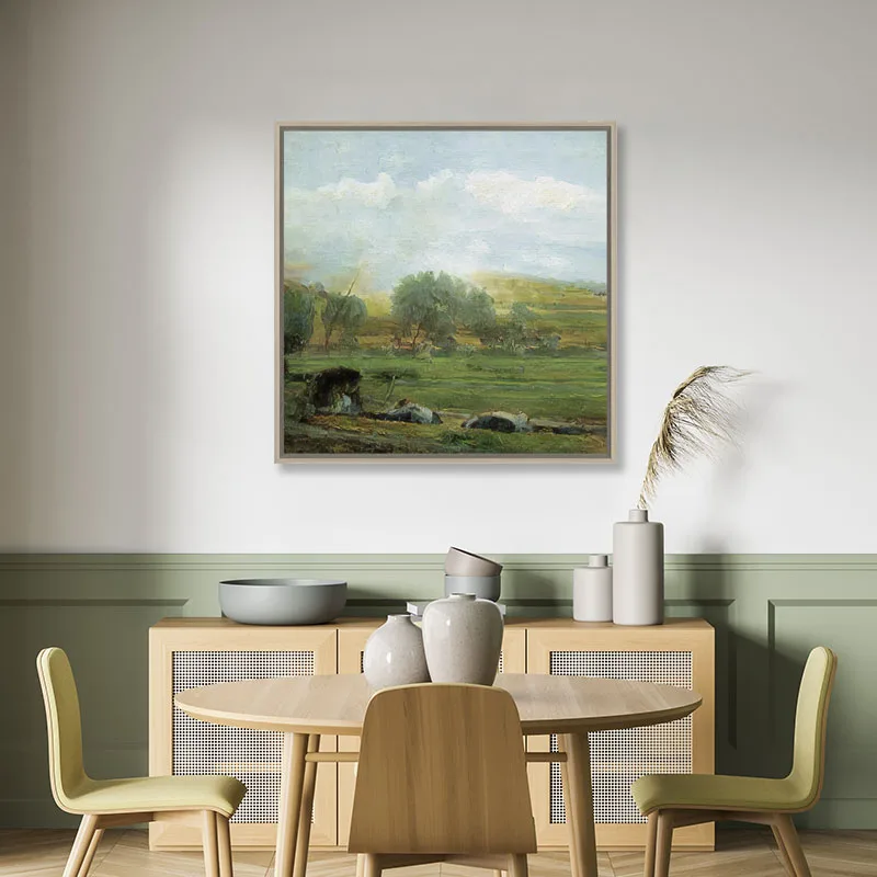 Handmade Paintings Foreign Trade Hot-Selling House Landscape Painting Oil Paint Home Decoration Painting