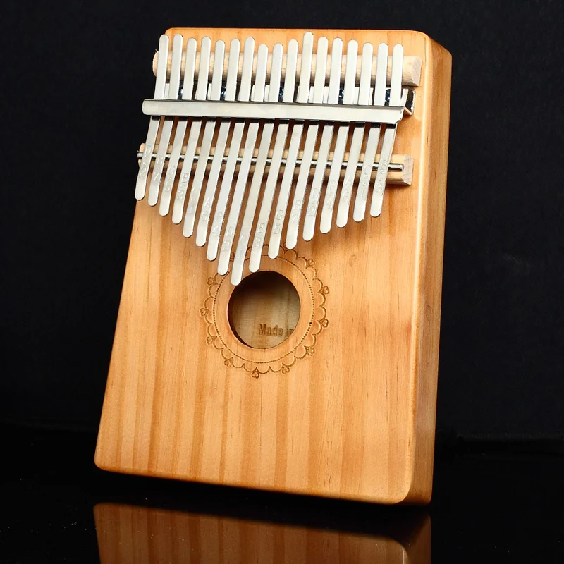 Wholesale price 17 Key Finger Piano Solid Wood Tuning Hammer Kalimba  Mini  Thumb Piano Sanza with book hammer and bag
