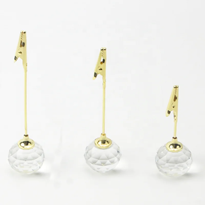 YS1223 New Arrival Transparent Crystal Metal Place Postcard Label Menu Holder Office Name Note Photo Memo Clips