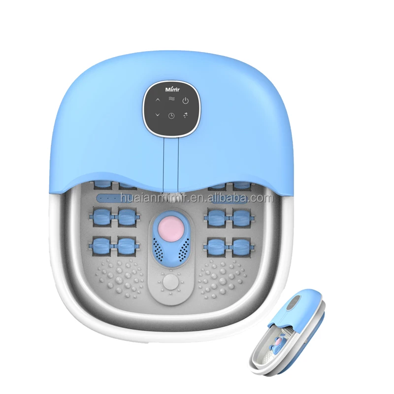 Foot Soak Tub Basin Electric Heated Foot Spa Bath Shiatsu Massager Machine With Bubble Massage And Pedicure Stone