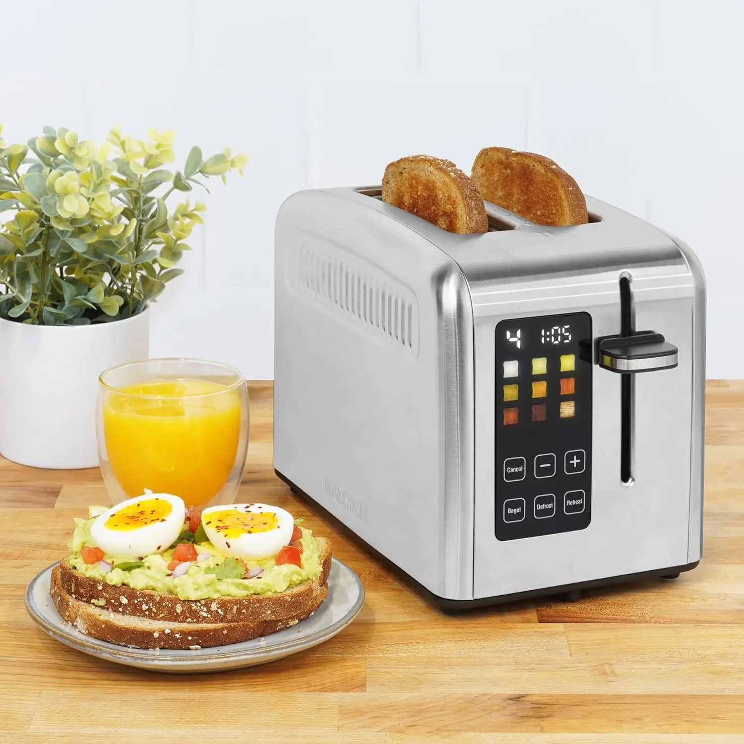 New Design Stainless Steel Bread Toaster with Large Digital Screen and Touch Control Multiple Functions Smart Toaster