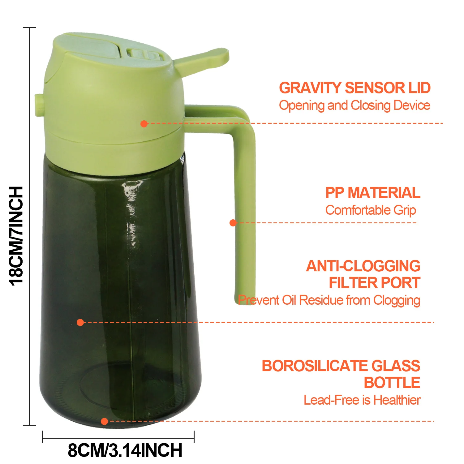 New Multifunction Glass Olive Oil Sprayers Mister Vinegar Dispenser Bottle Oil Spray Bottle 2 In 1 Oil Dispenser for Cooking
