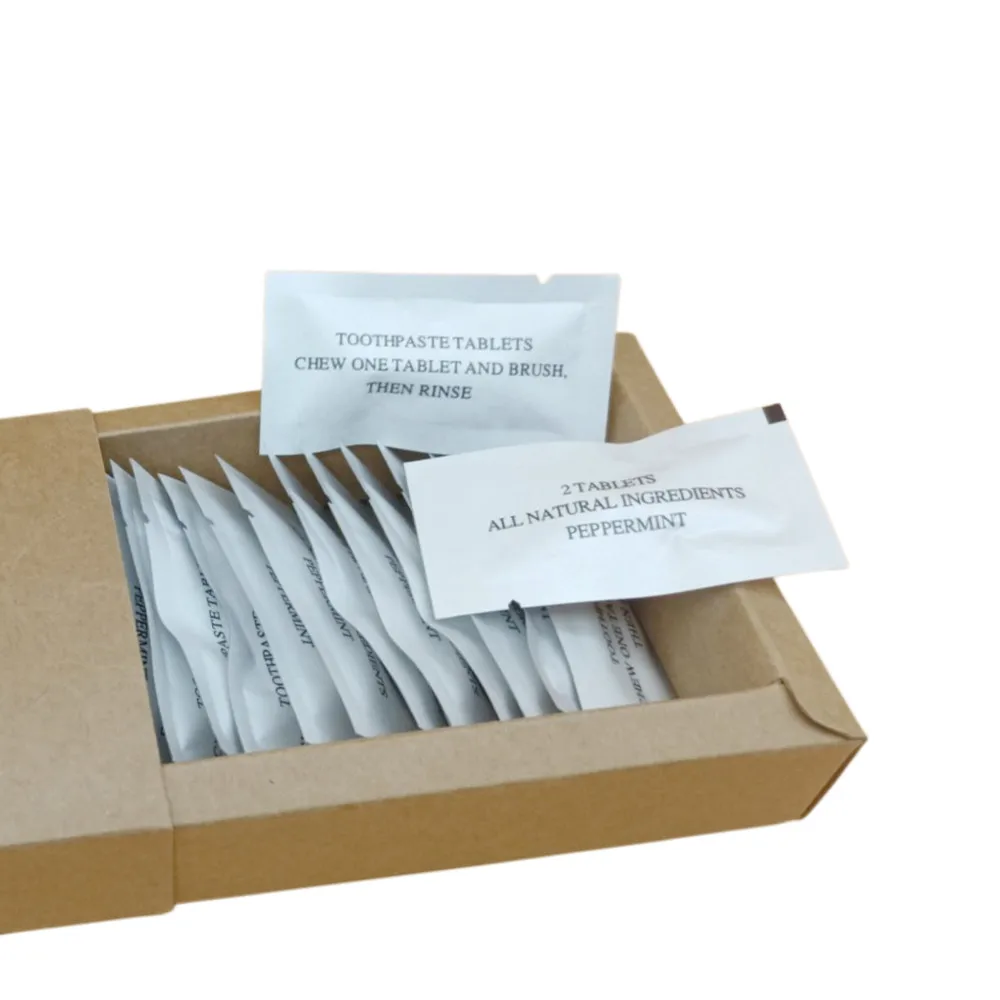 Отель дорожный размер зубная паста отбеливание зубов экологически чистые 2 таблетки в пакете