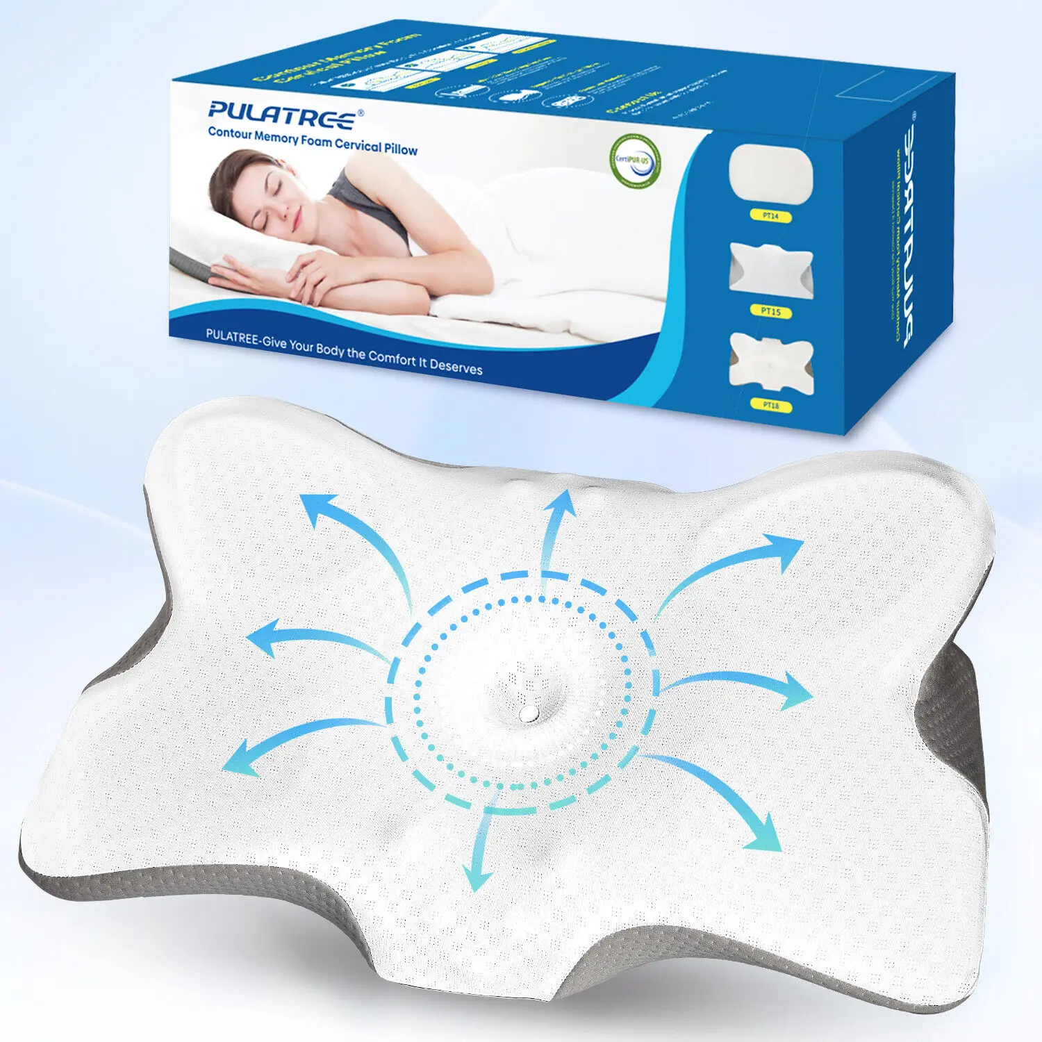 Wholesale Butterfly Odorless Memory Foam Bed Pillow Orthopedic Cervical Pillow For Neck Pain Relief
