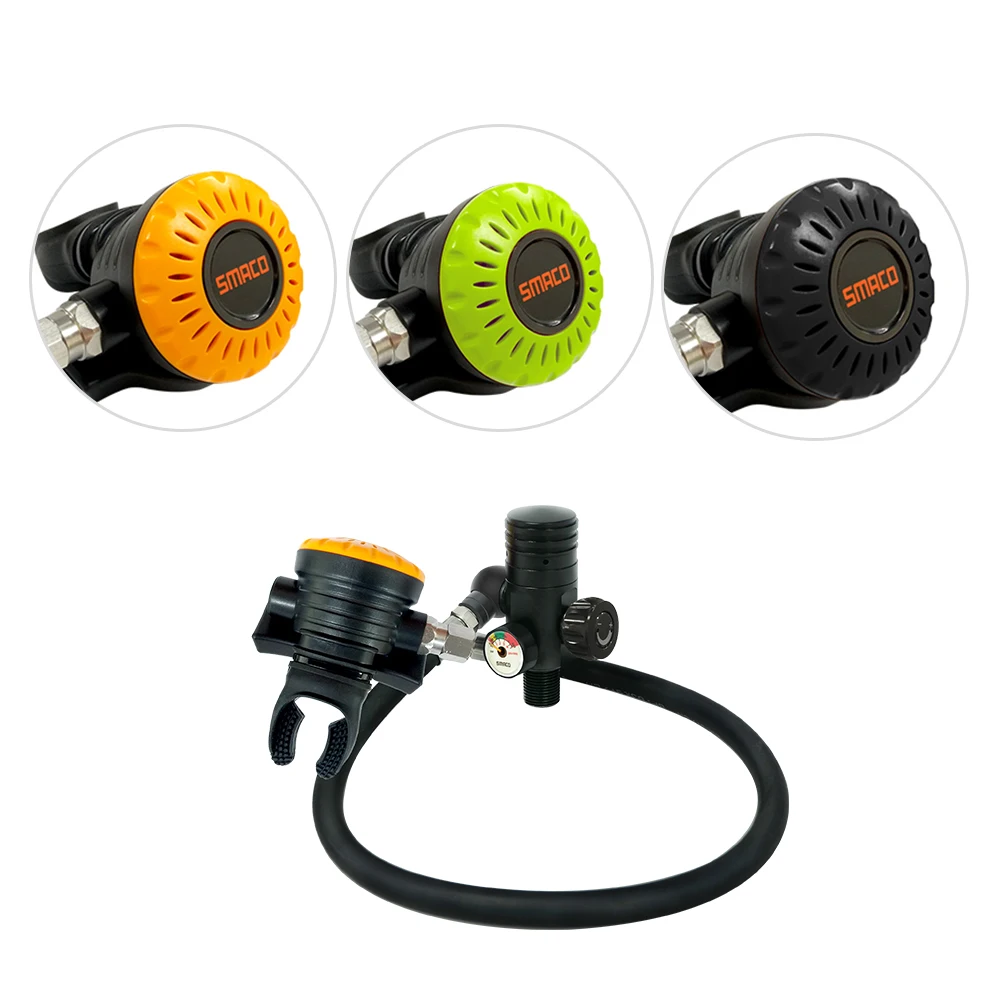 SMACO Supporting oxygen cylinder with 360 degree rotating pressure reducing valve medium pressure tube secondary breathing valve