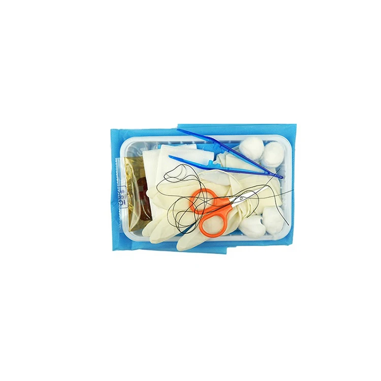 supplier 2/0 6/0 7/0 8/0 10/0 medical silk surgical braided nylon suture thread with double curved needle surgical suture kit