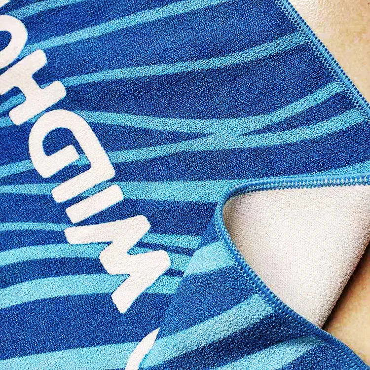 recycled fiber made waffle printed beach towel