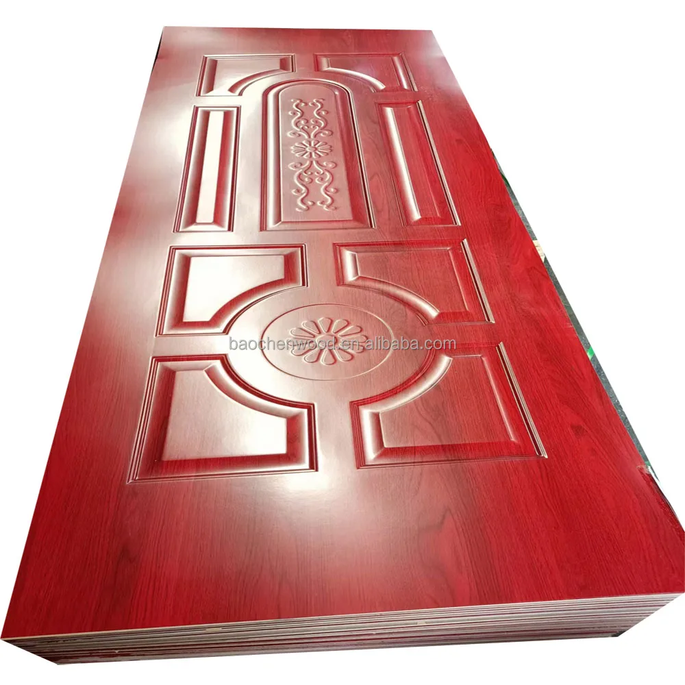 Moulded HDF Door Skin Sheet Laminated with Veneer or Melamine Paper