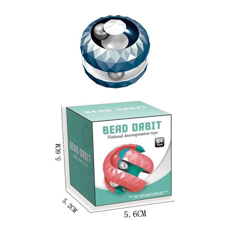 Rotating Fidget Puzzle Orbit Ball Trackball Toy for Kids Adults Small Cube Relieve Stress Anxiety Decompression Toy