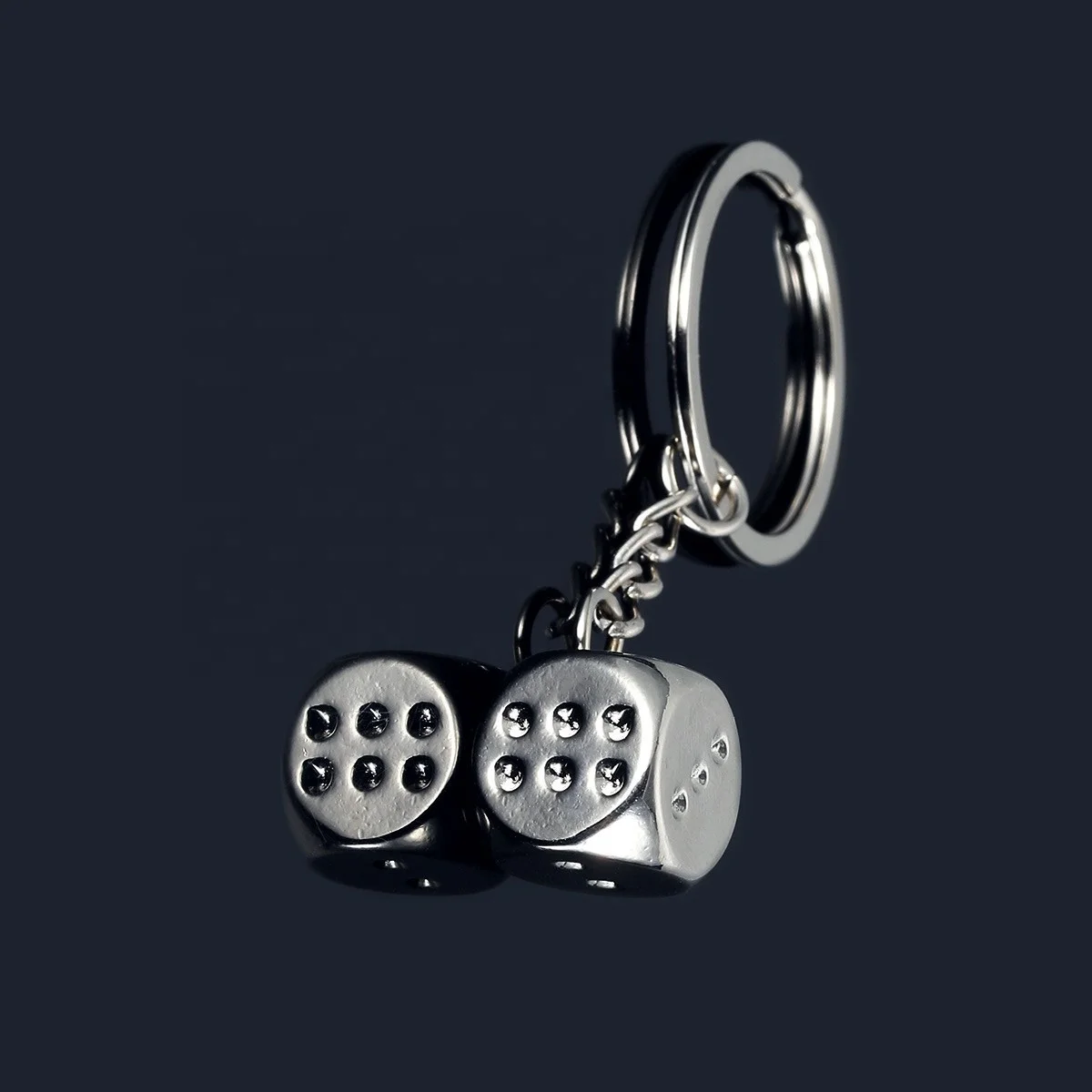 Manufacturer Promotional Good Luck Dice Metal Key Chain Zinc Alloy Car Keychain Accessories