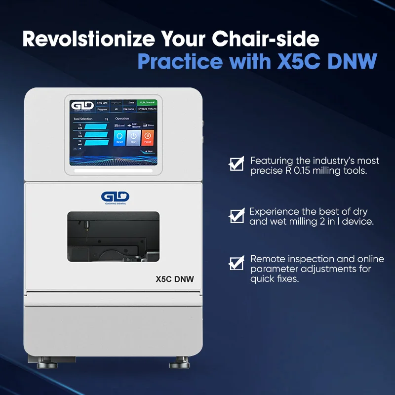 5 осевой стоматологический цифровой CAD CAM сухой/влажный фрезерный станок с ЧПУ для циркониевого имплантата