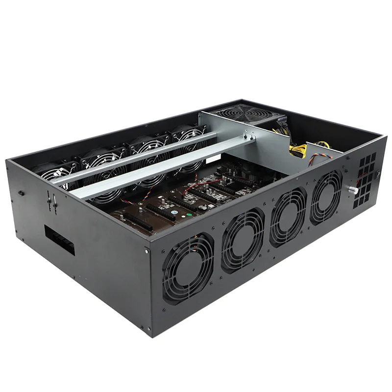 High efficiency case 8 gpu 2000w 2600w2800w with B75 75mm 8g motherboard