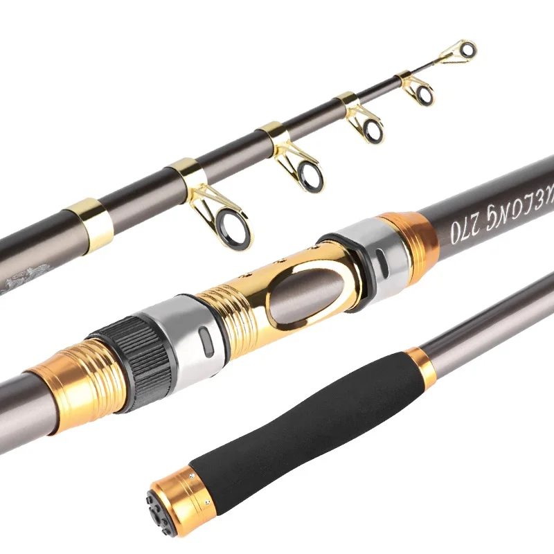Telescopic surf saltwater fishing rod 2.1m-2.7m spinning rod sea boat carp fishing rods