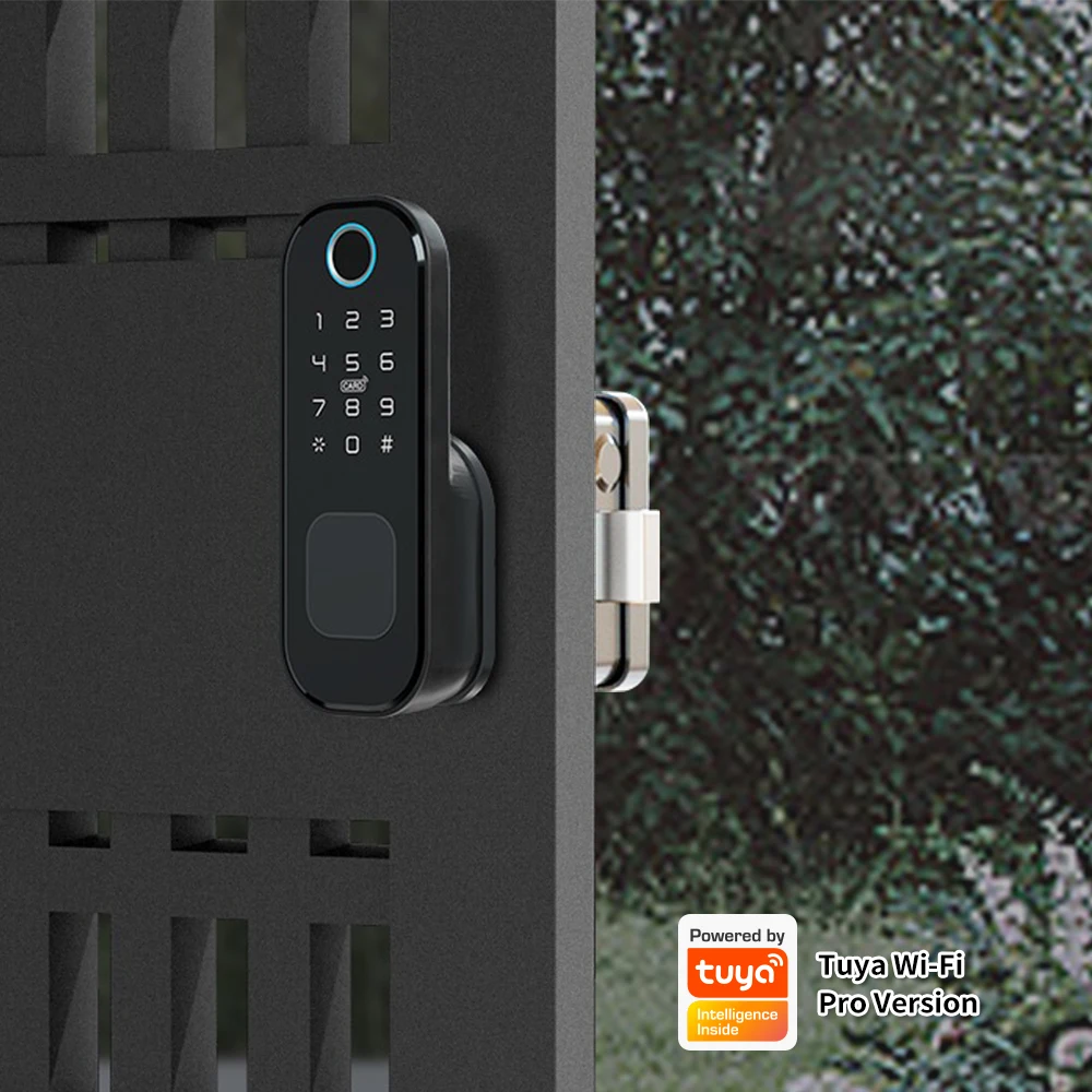 FXL Tuya Smart lock Waterproof Wifi Fingerprint Rim Lock Smart Card Digital Code Electronic Door Lock For Home Security Mortise