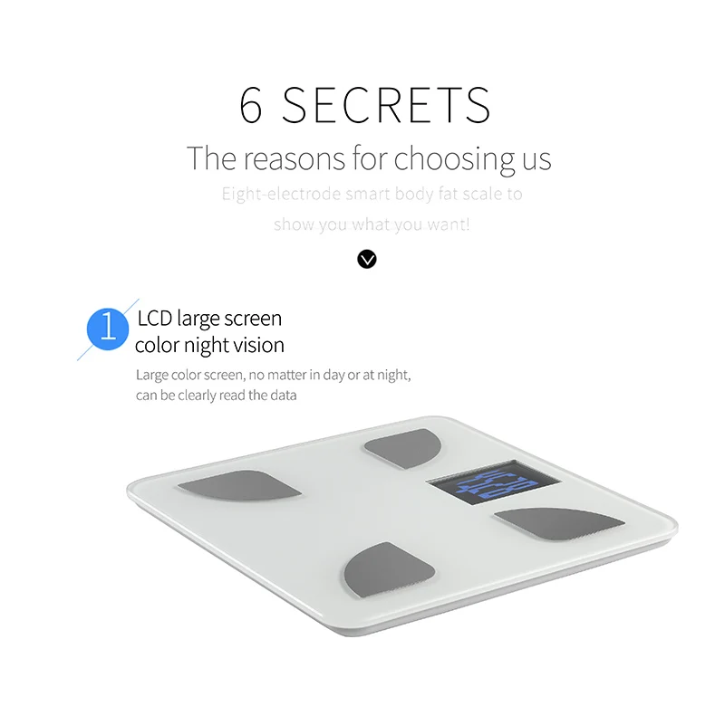 250kg Eight-Electrode Body Fat Analyzer Scale Digital Body Fat Scale Fitness Health Scale